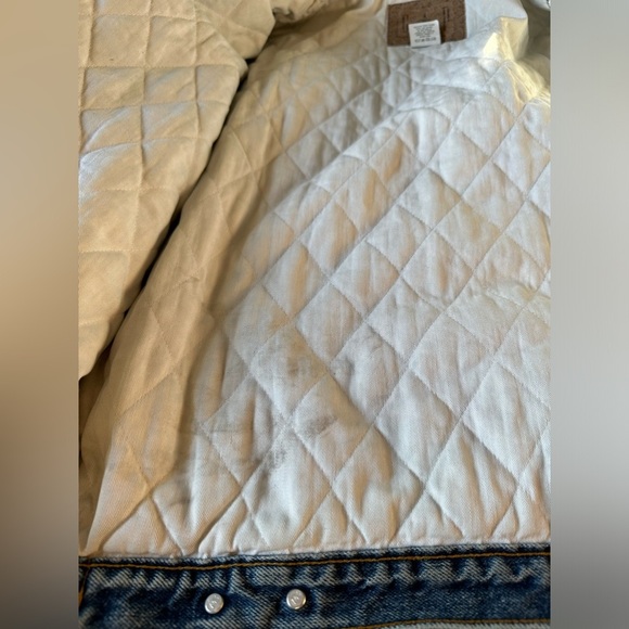 Vintage GAP denim trucker jacket lined size Large acid wash green 90s Y2K unisex - Picture 11 of 11